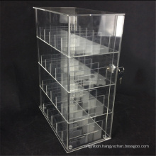 Lockable 6 Tier Clear Shelf Acrylic Contact Lenses Display Showcase for Retail Shop